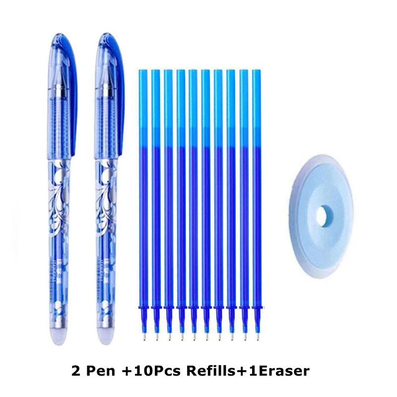 Erasable Pen Refills Rod Set 0.5mm Needle/0.7mm Bullet tip Washable Handle Erasable Ballpoint Pen for School Pen Writing Tools