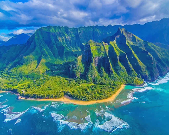 

Hawaii Landscape – Paint By Numbers - 40*50CM, 501 Original