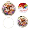 Animal DIY Stamped Embroidery Starter Kit for Beginners Adults Craft Lovers Gift Cross Stitch Kit with Embroidery Hoop 29x29cm