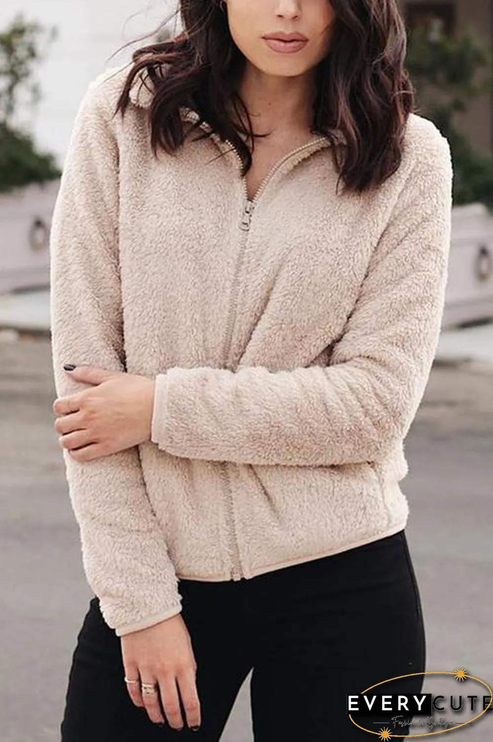 Classical Fluffy  Fleece Zipper Jackets