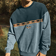Men's Vintage Graphic Embroidered Crew Sweatshirt Lixishop 