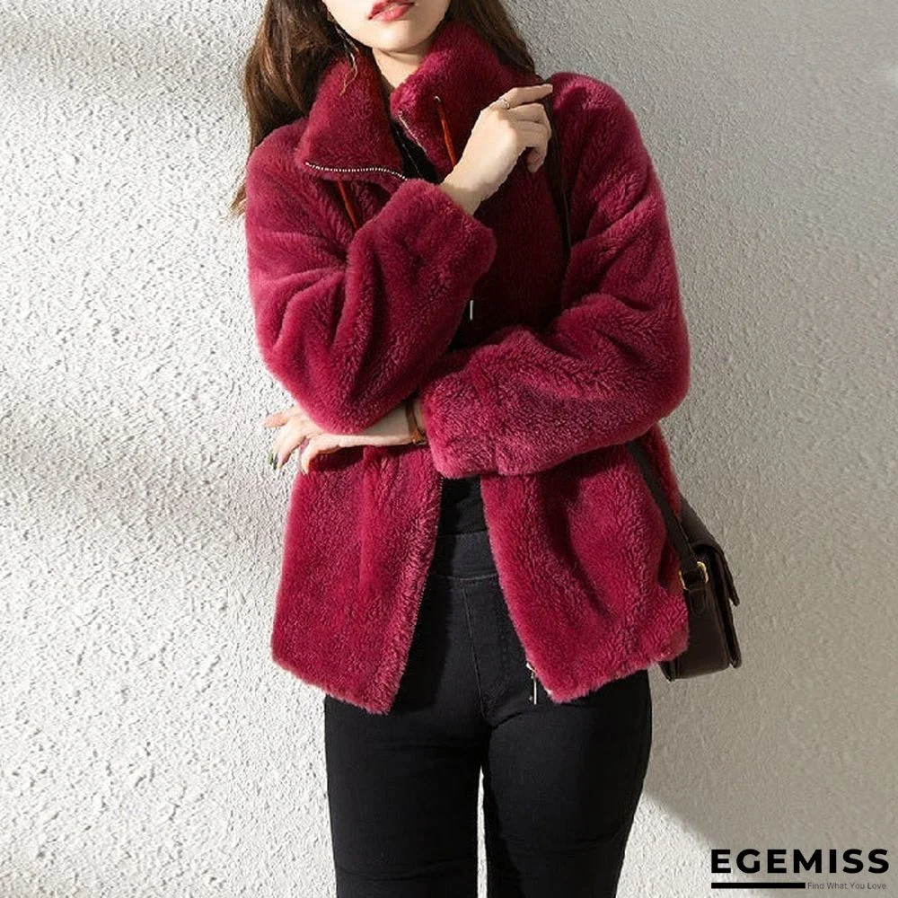 Autumn and Winter Stand Collar Cardigan Women's Coat | EGEMISS