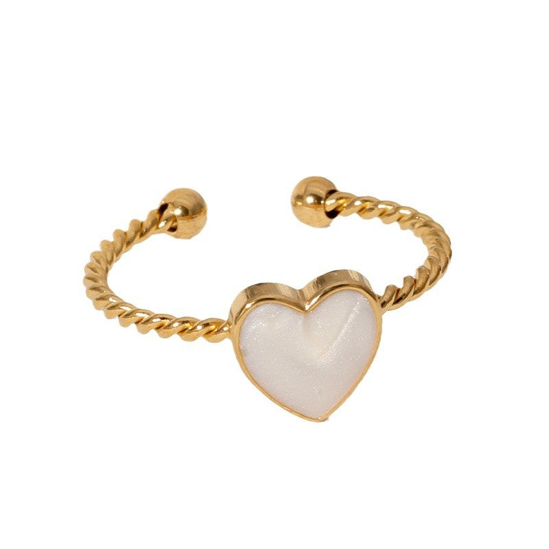 Cute Heart Heart Stainless Steel Electroplating Rings