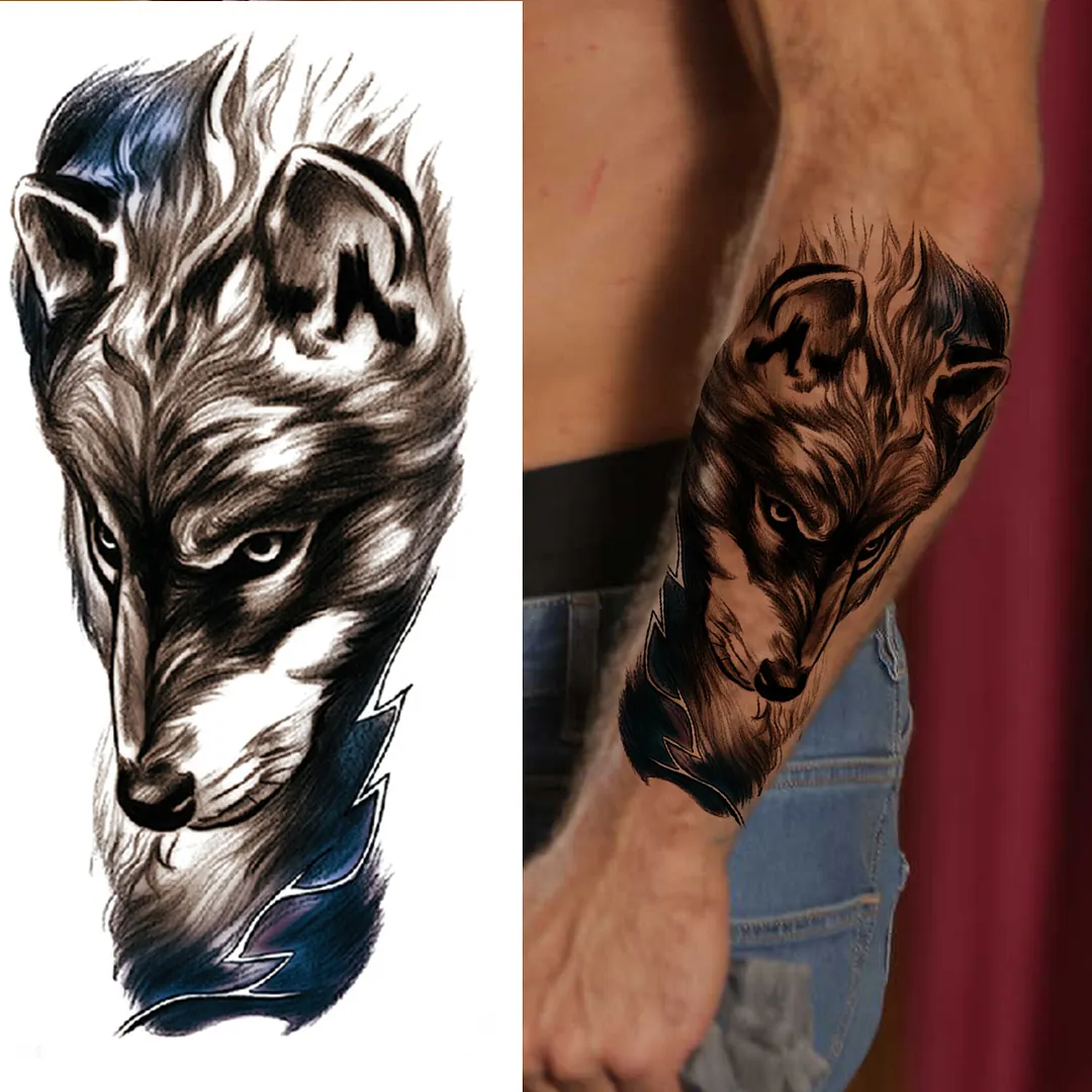 Sdrawing Pendant Temporary Tattoo For Women Men Butterfly Elephant Flower Fake Tattoo Waterproof Half Sleeve Thigh Tatoo Sticker
