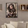 >SALE<5D DIY Full Round Drill Diamond Painting Curly Haired Big Eyed Girl Decor30x40cm