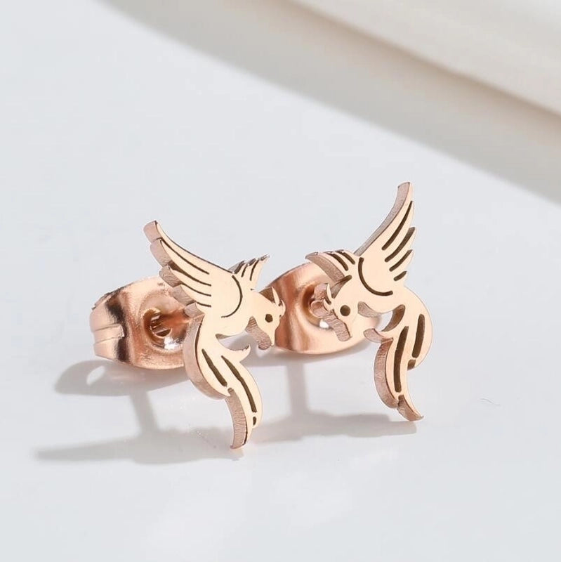 1 Pair Fashion Dog Dinosaur Giraffe 304 Stainless Steel 18K Gold Plated Ear Studs