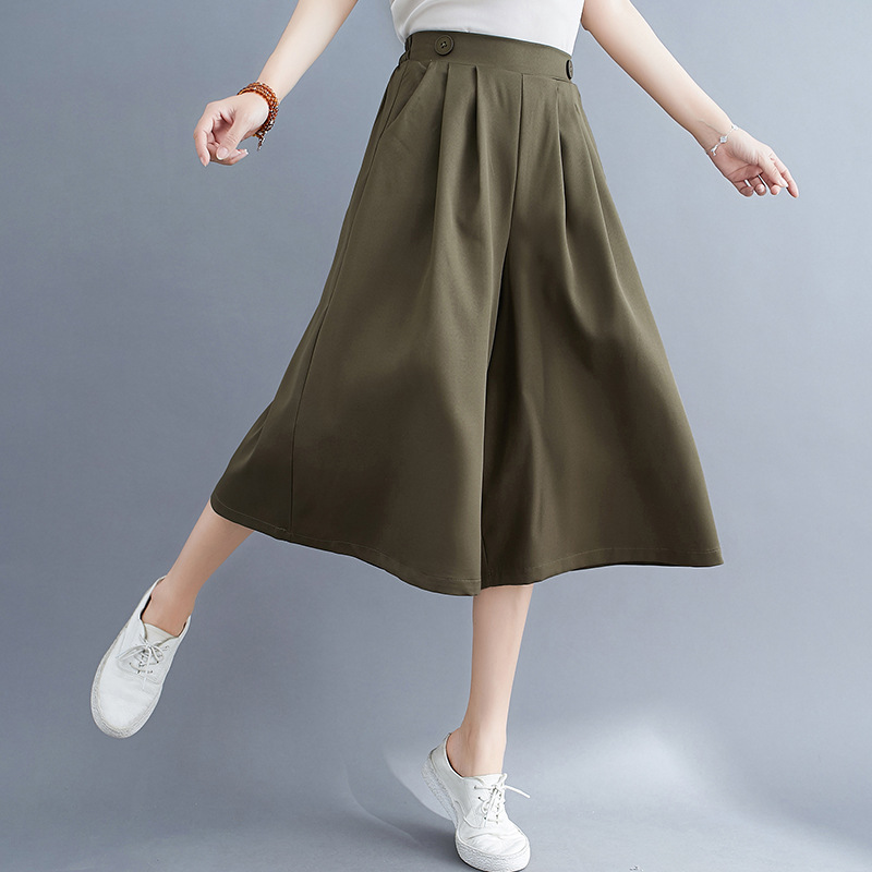 Simple Solid Color Wide Leg Pants