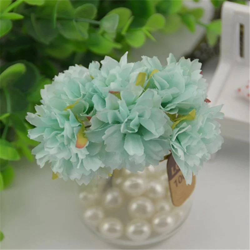 6pcs/lot New Arrival Silk Scrapbooking Mini Artificial Rose Flowers Bouquet For Wedding Decoration DIY Wreath Home Craft Flower