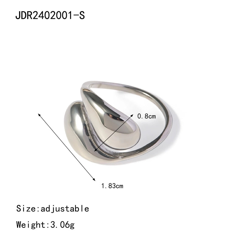 Exaggerated Artistic Geometric 304 Stainless Steel Layered Open Rings