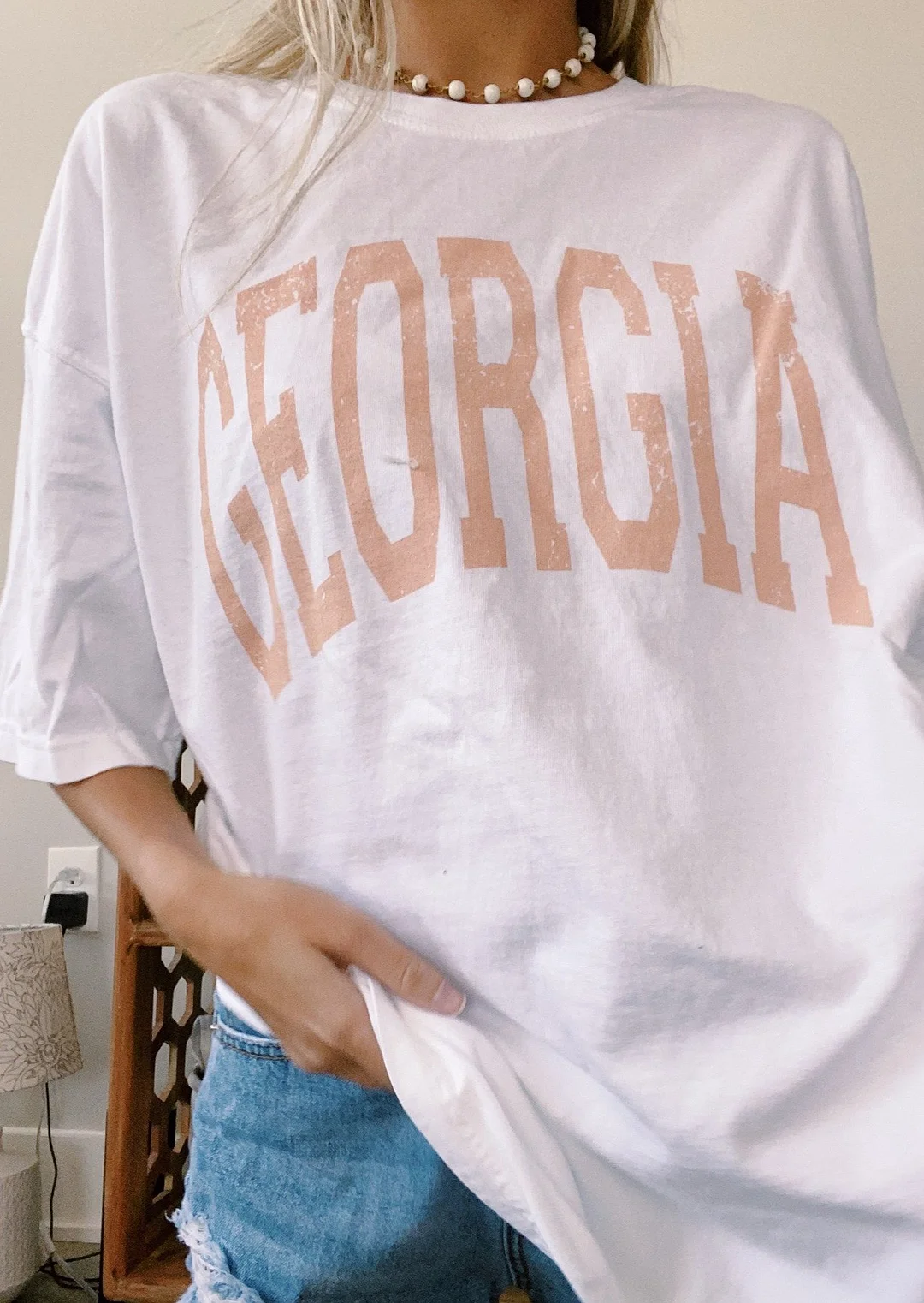 WHITE GEORGIA TEE August Lemonade August Lemonade