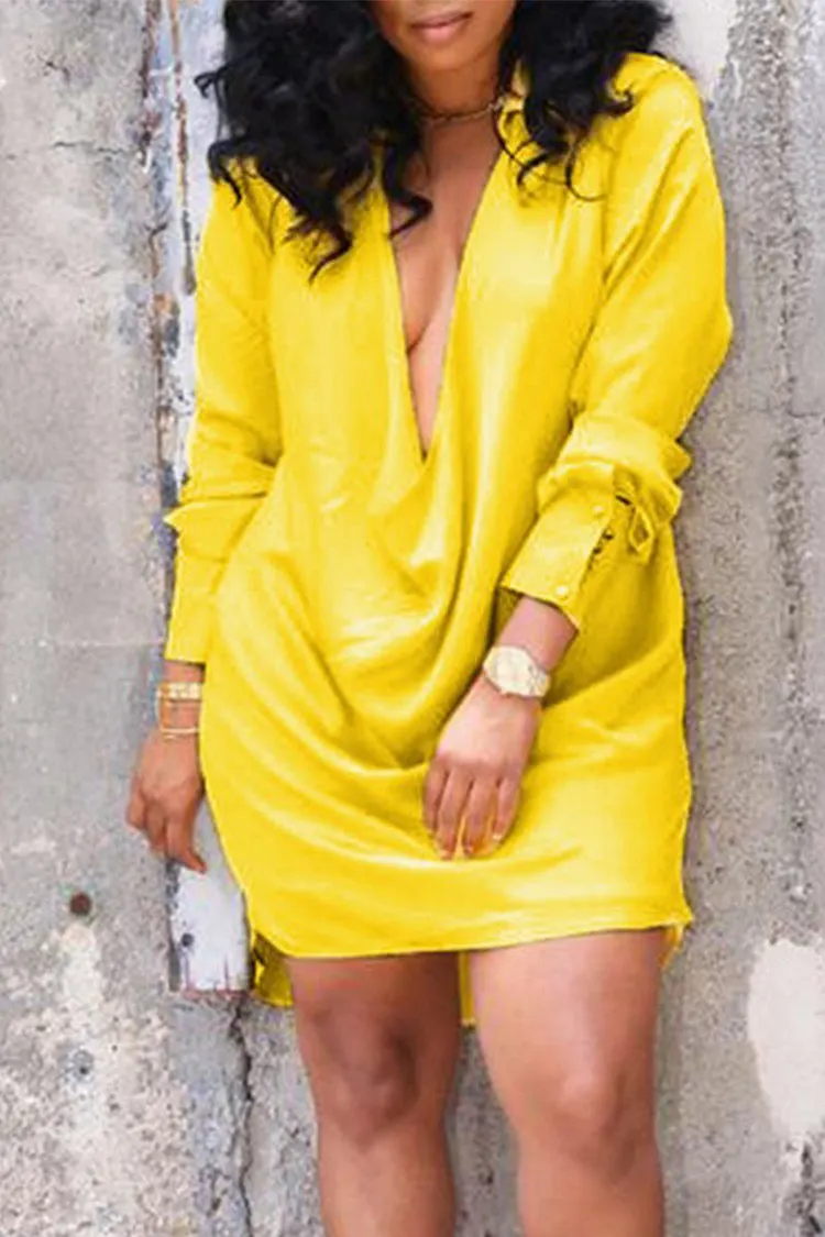 Sexy Solid V Neck Straight Dresses(5 Colors)