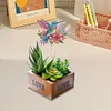 (US Local)6Pcs Diamond Painting Kits Garden Stakes Diamond Art Kits (Flower Hummingbird)