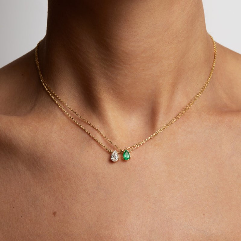 Women's Oval Round Crystal Pendant Necklace