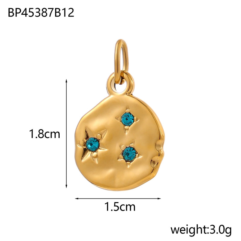 1 Piece 15*18mm 304 Stainless Steel Rhinestones Geometric Polished Pendant Chain Jewelry Accessories