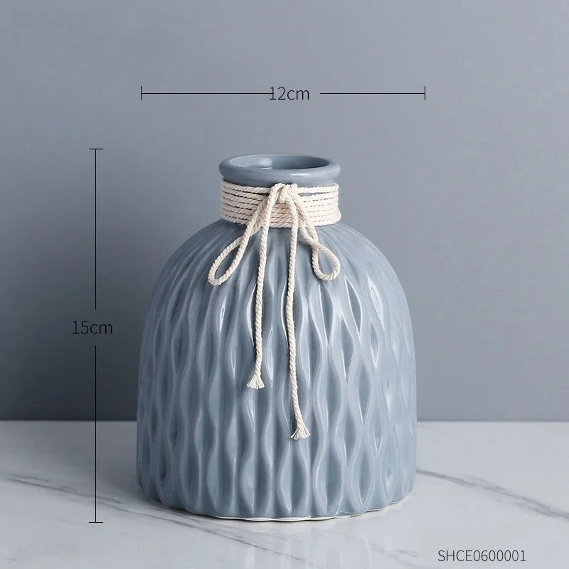 Modern Ceramic Vase Geometric Creative Design Countertop Vase Home Decoration Accessories Living Room Kitchen Decorations
