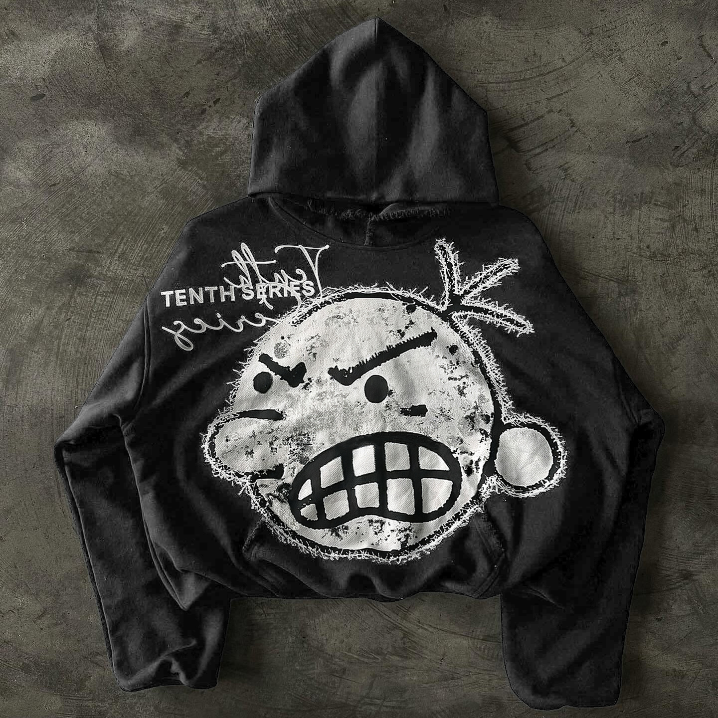 Retro Street Pattern Hooded Sweatshirt