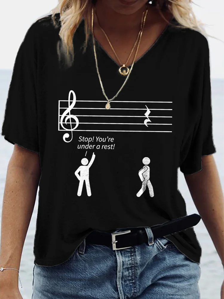 Stop Under A Rest Funny Music Lover T Shirt