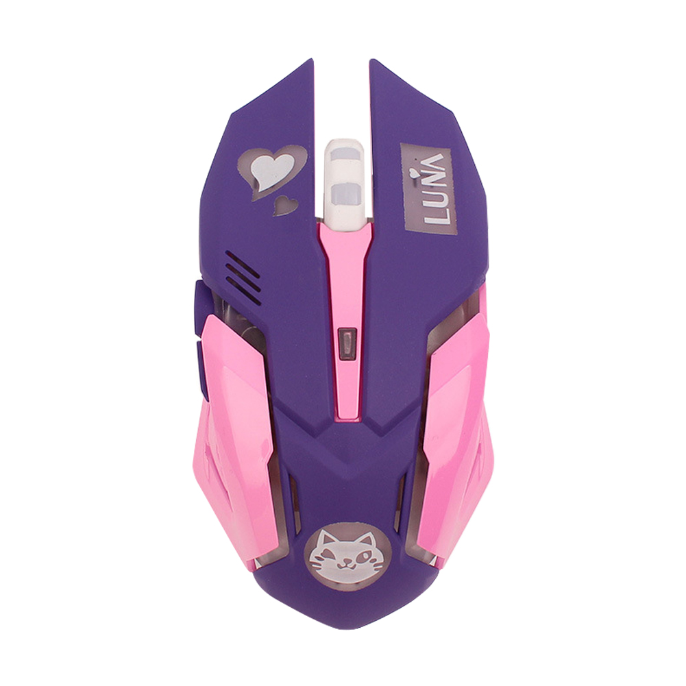 

2.4GHz Wireless Optical Mouse Backlight 2400DPI Adjustable Mute Gaming Mice, Purple, 501 Original