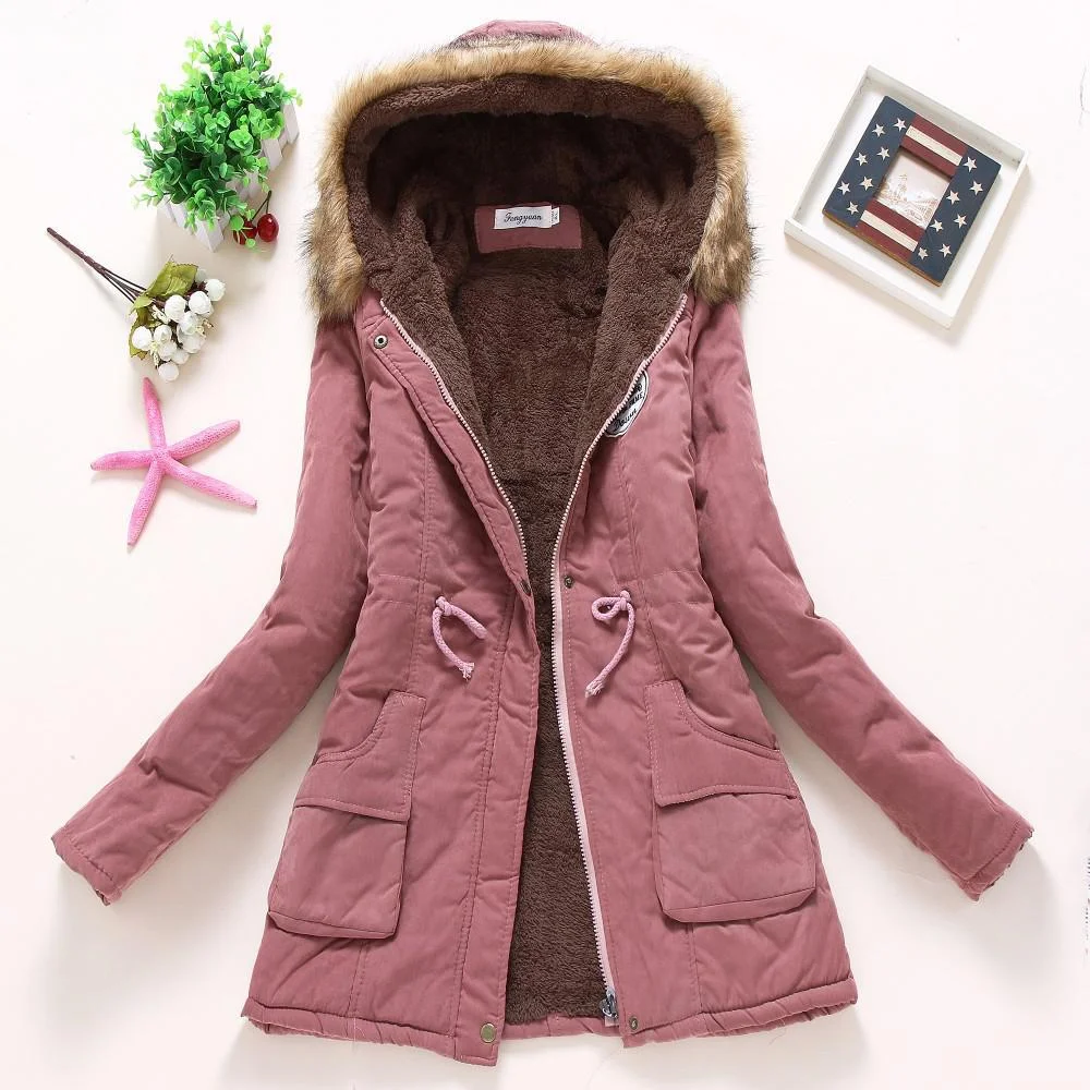 Ailegogo 2021 New Parkas Women Winter Coat Thickening Cotton Winter Jacket Womens Outwear Parkas For Female