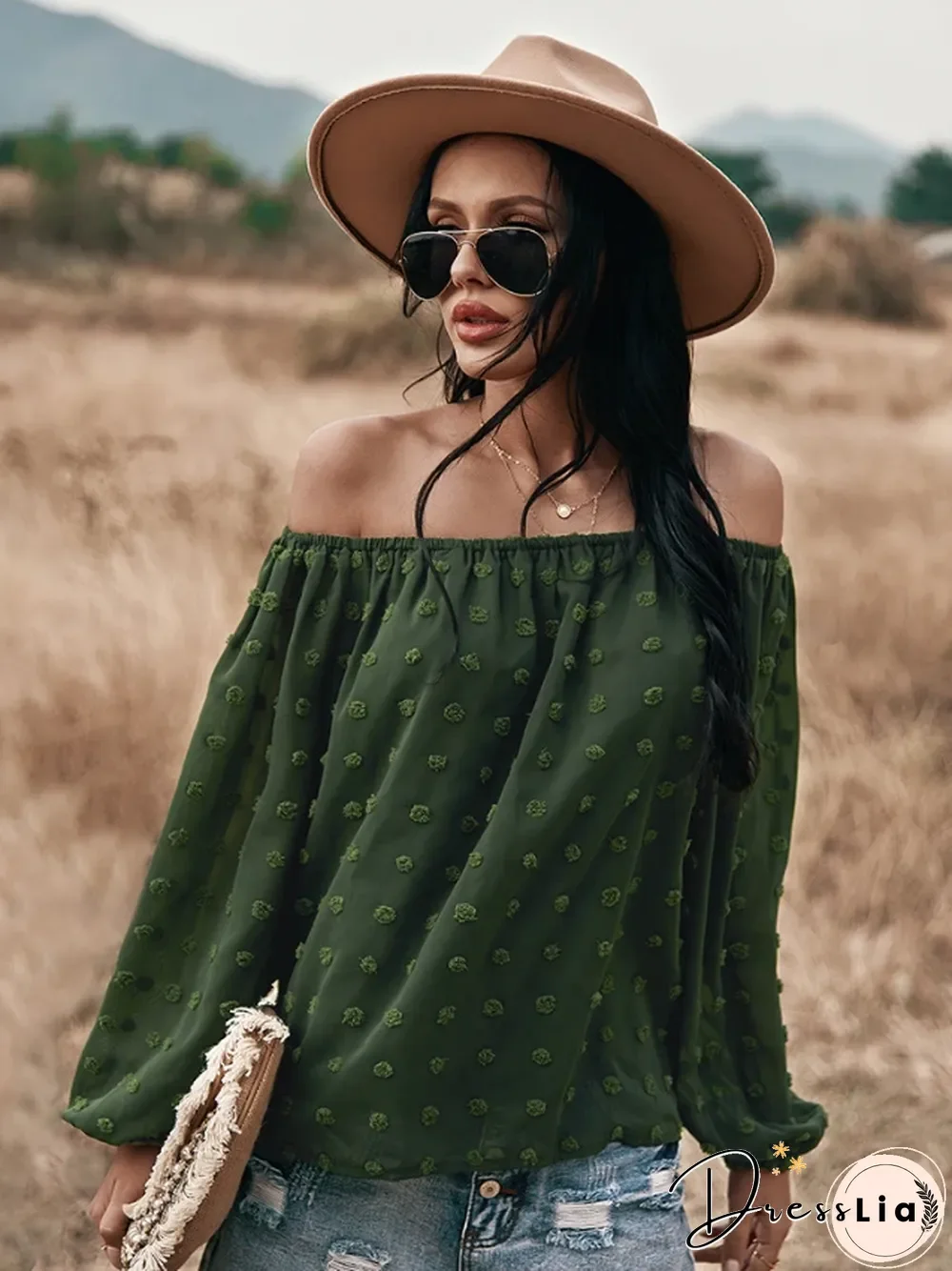 Shoulder top  spring and summer casual women's wear