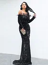 Evening Wrap Sequined One-Shoulder Dress