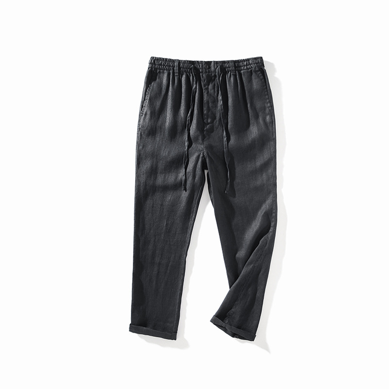 Mature Men Loose Breathable Linen Casual Pants