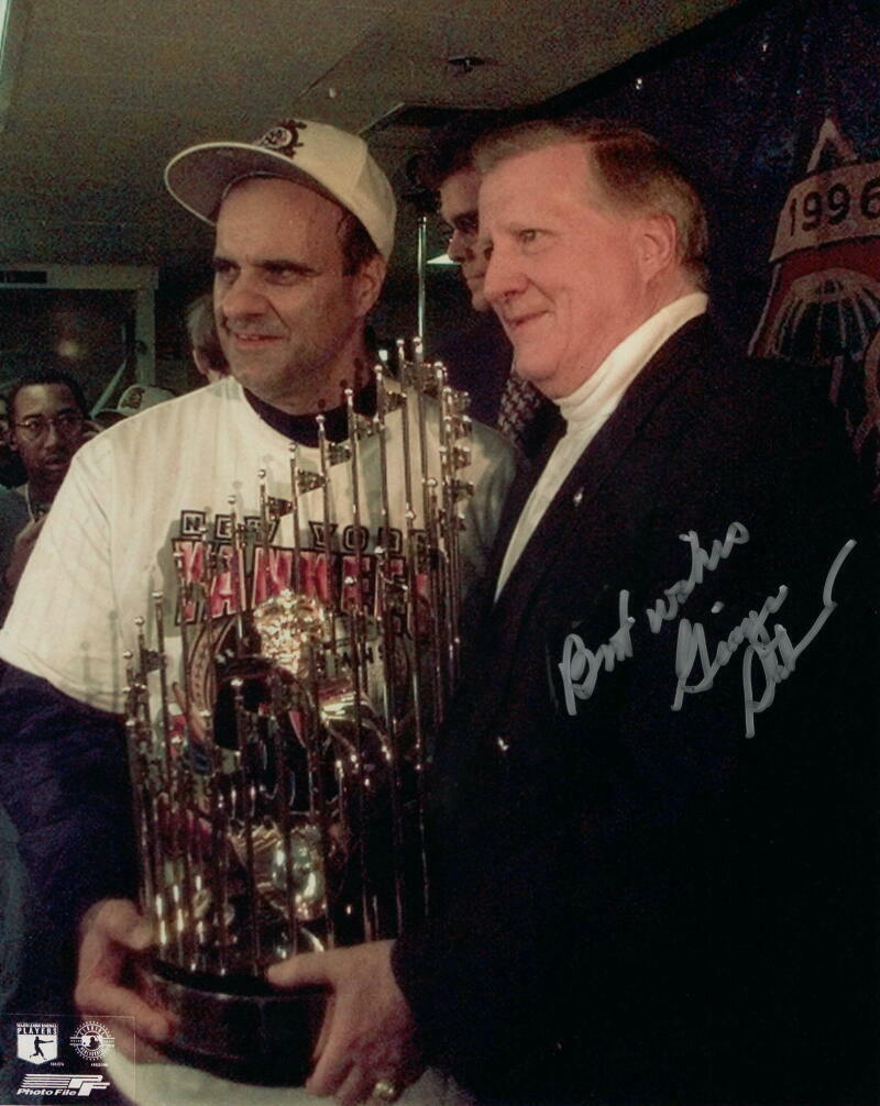 GEORGE STEINBRENNER SIGNED AUTOGRAPH 8x10 Photo Poster painting - w/ JOE TORRE NEW YORK YANKEES