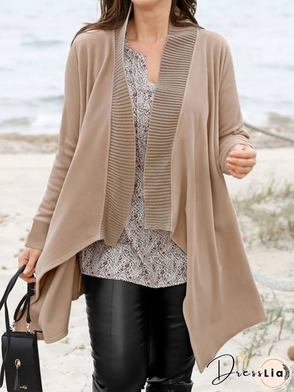 Plain Casual Loose Plus Size Cardigan