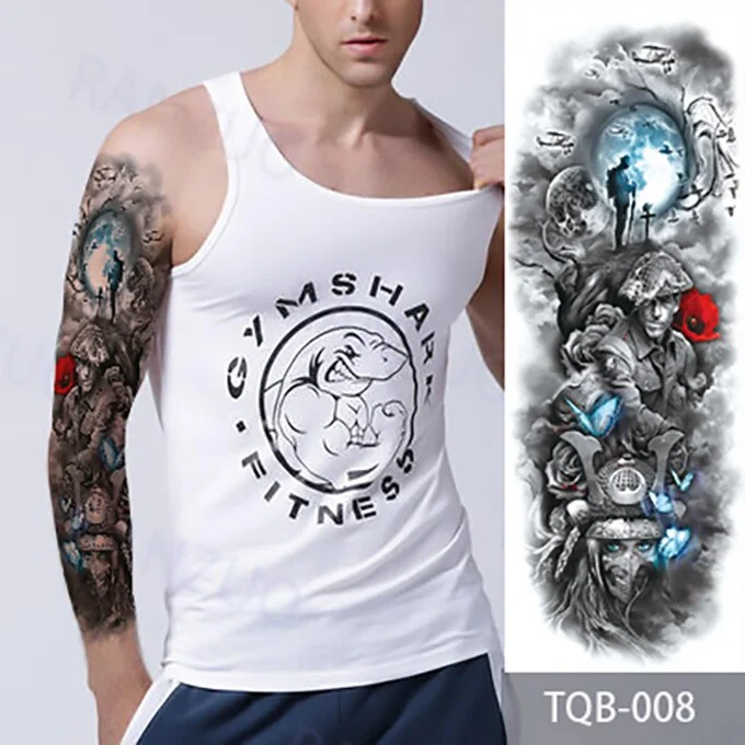 Waterproof Temporary Tattoo Stickers Skeleton Skull Tatoo Temporary Tattoos Men Fake Tattoo Woman Art Waterproof Tattoo Stickers