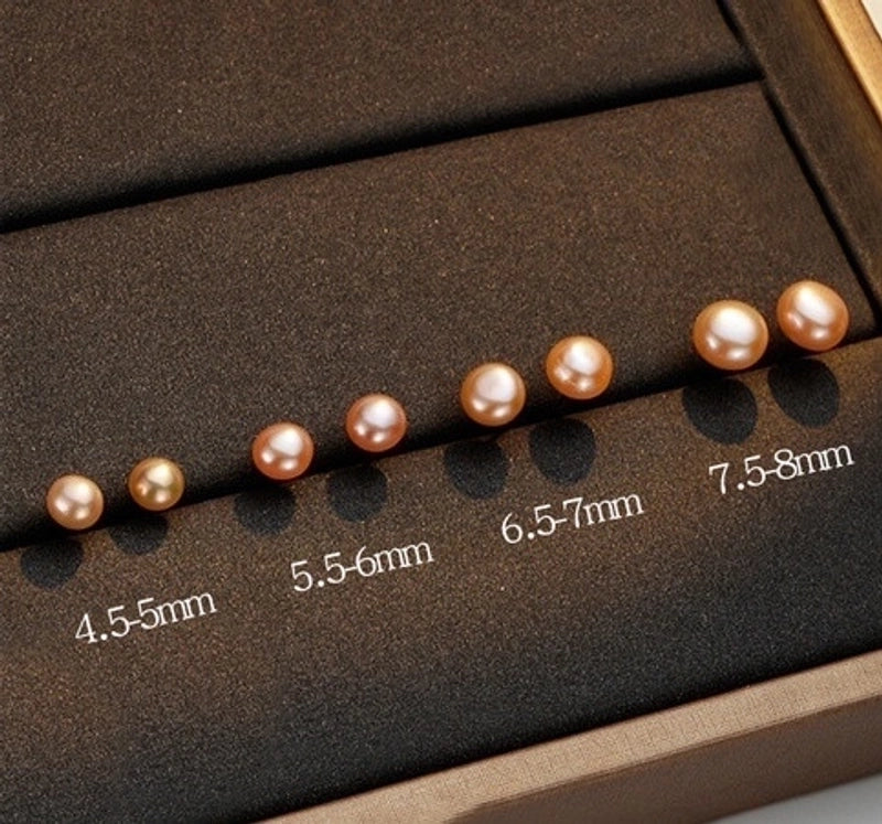 1 Pair 925 Sterling Silver Pearl Geometric Ear Studs