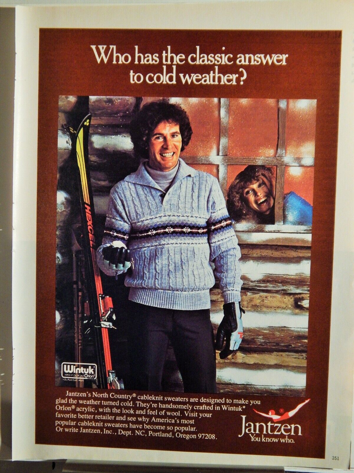 JANTZEN NORTH COUNTRY SWEATERS / ROBLEE MENS SHOES ORIGINAL VTG 1979 Photo Poster painting AD,