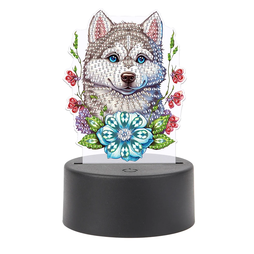 DIY Wolf Diamond Painting LED Lamp Diamond Painting Night Light 