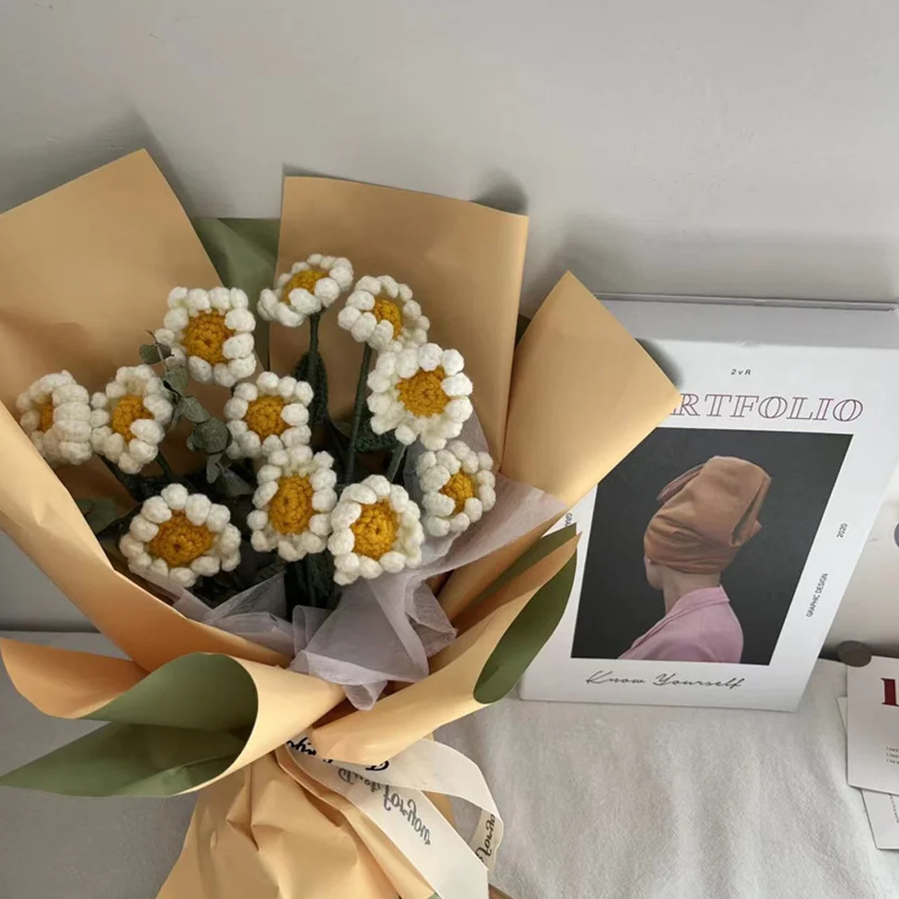 Creative flowers hand-woven daisies home decoration simulation flowers