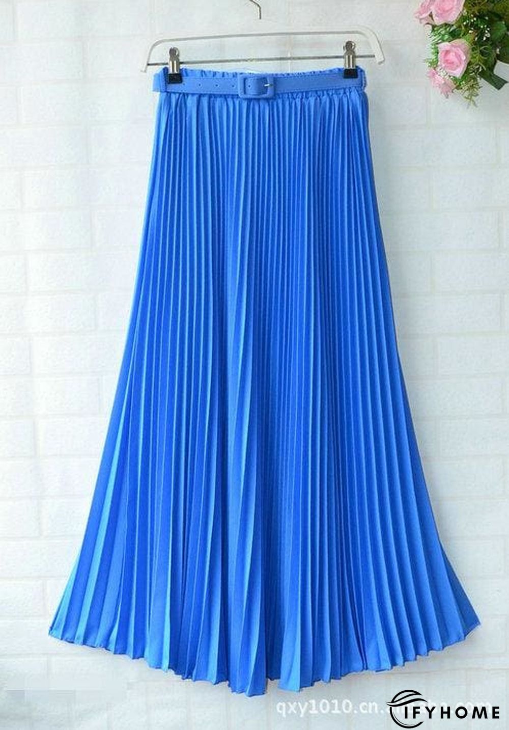 New Summer Women Ladies Elegant Long Skirt Retro Maxi Chiffon High Waist Solid Casual Pleated Beach Long Skirt Sundress | IFYHOME