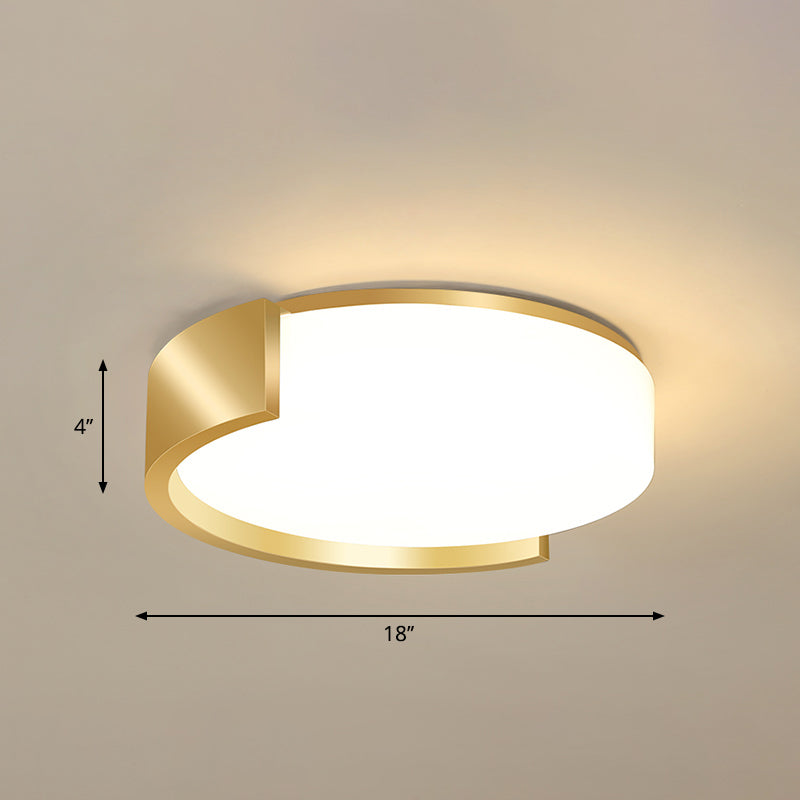 Nordic Gold Flush Mount Ceiling Light With Acrylic Shade / 18&rsquo; Warm