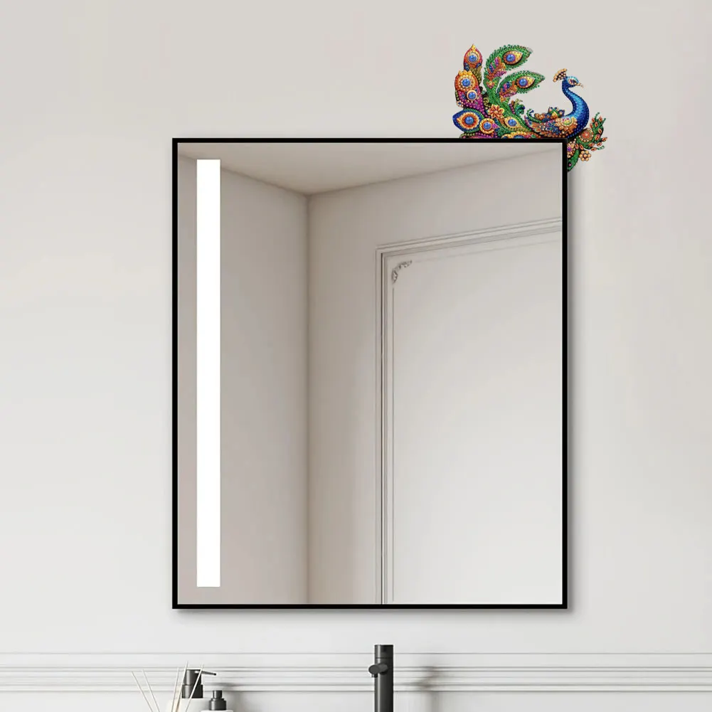 Peacock 2D Flat Diamond Painting Door Corner Sign DIY Door Frame Decoration