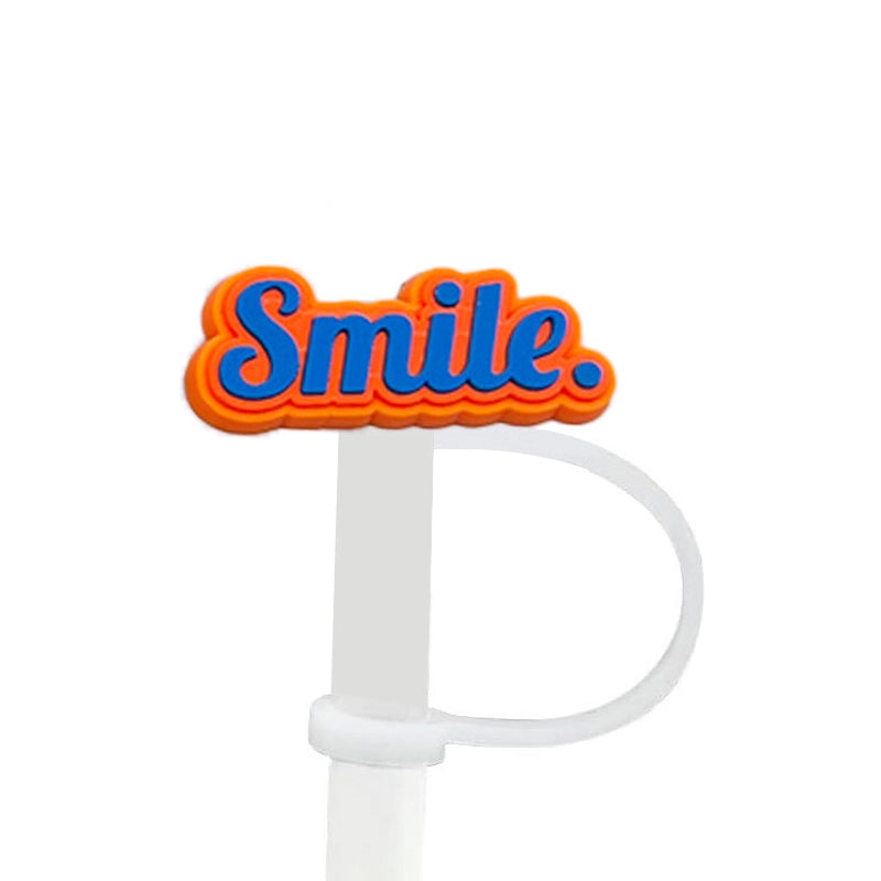 Cute Letter Silica Gel Straw Mouthpiece 1 Piece