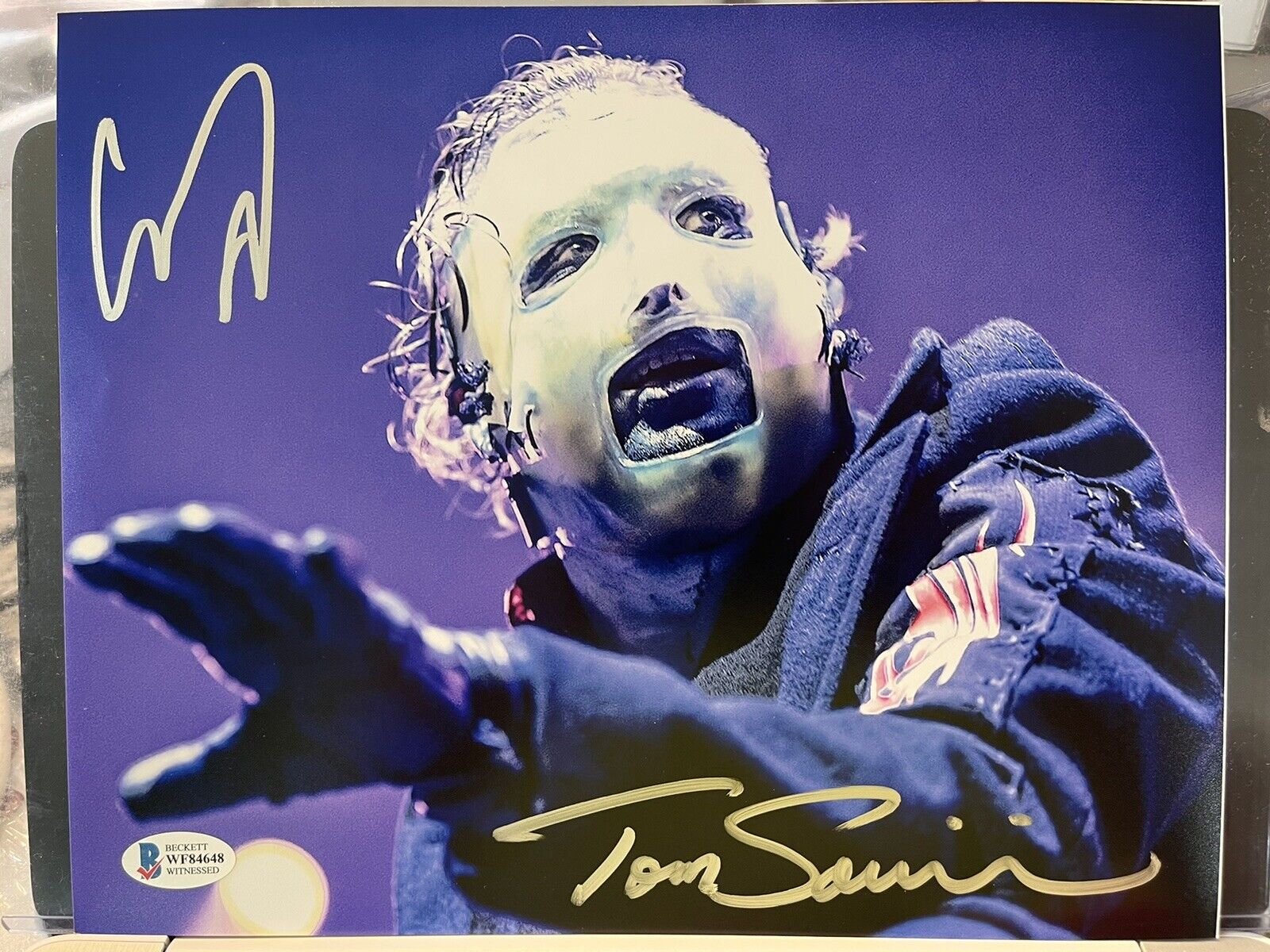 COREY TAYLOR TOM SAVINI SLIPKNOT SIGNED 8 x 10 Photo Poster painting AUTOGRAPH BECKETT D2