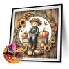 Pumpkin Sunflower Scarecrow-Full Round Diamond Painting 40*40CM