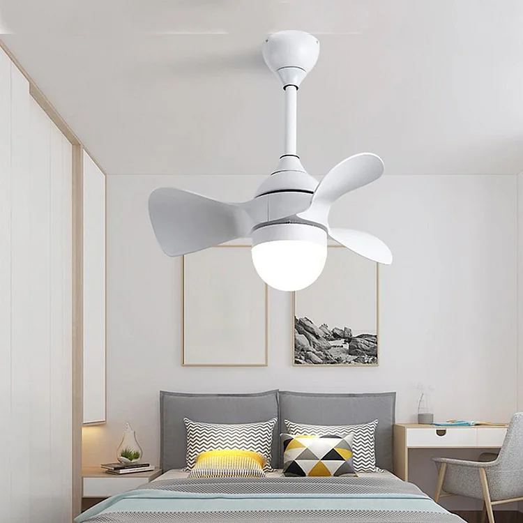 Dimmable LED Nordic Flush Mount Ceiling Fan Light with Remote Control - Appledas