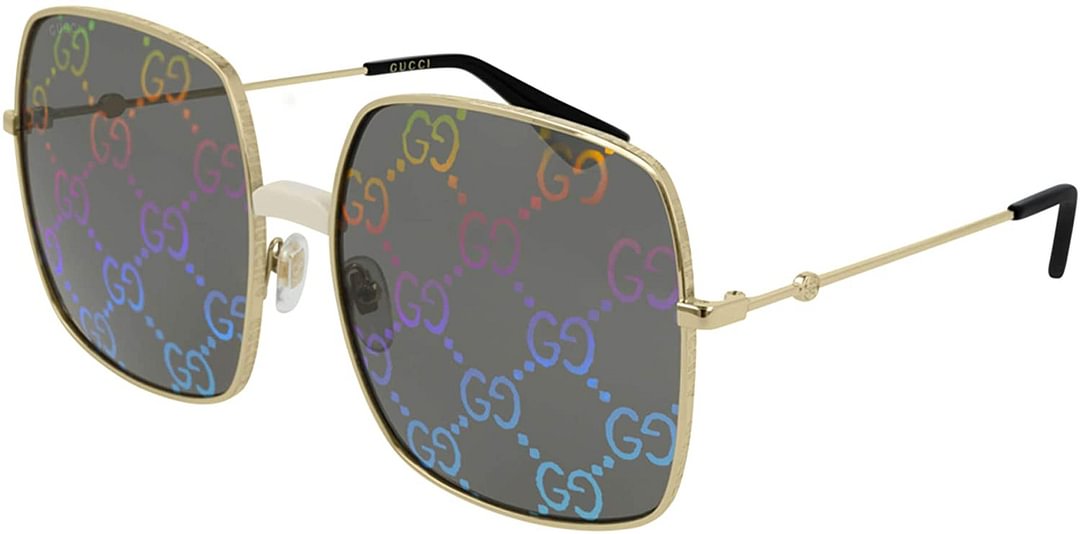 Endura Gold/Ivory GG0414S Square Sunglasses Lens Category 3