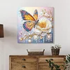 (Pre-Framed)Butterfly Flower-Special Shape Diamond Painting Kit(25x25cm)