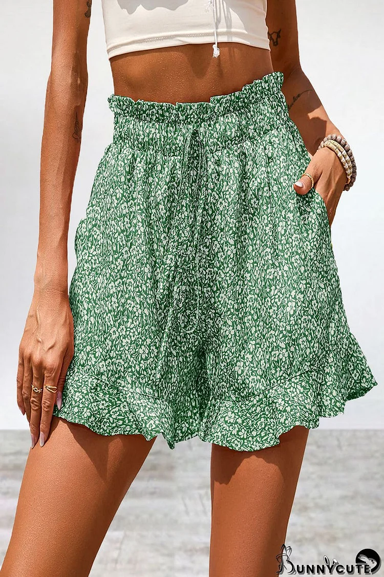 Casual Vacation Print Pocket Loose High Waist Wide Leg Full Print Bottoms(6 Colors)