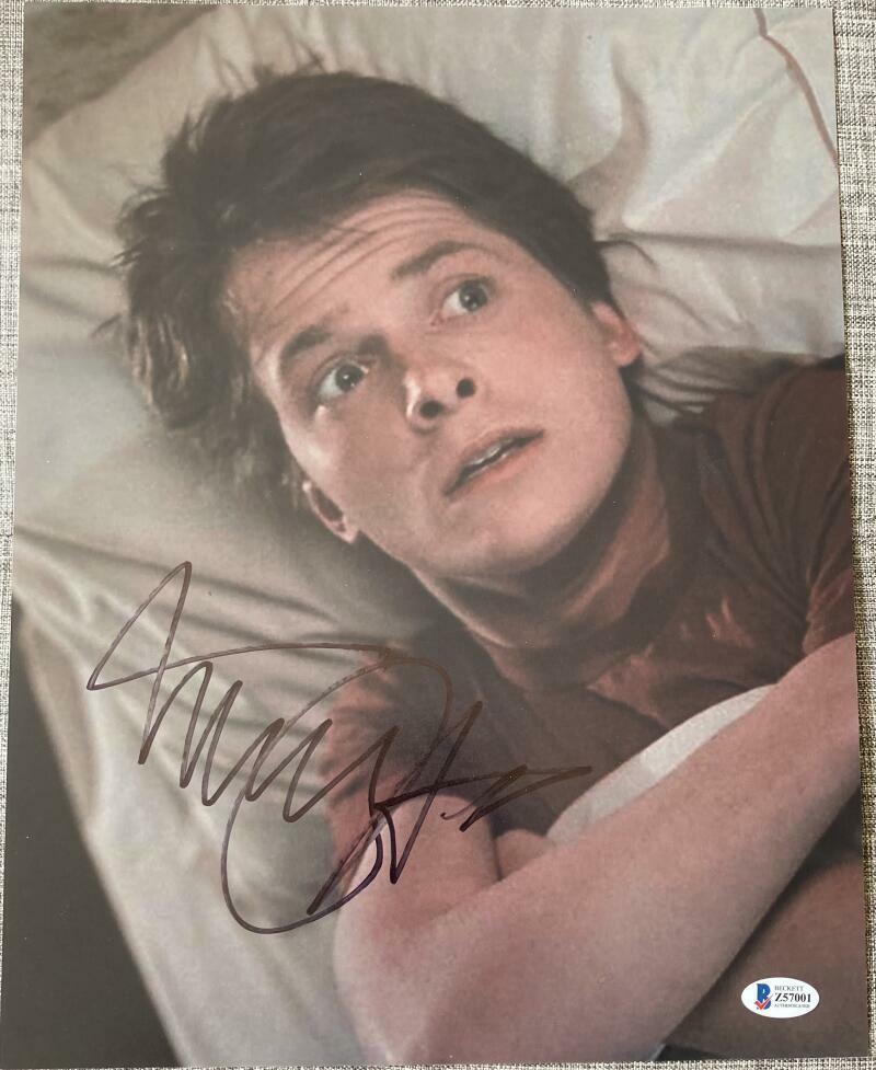 MICHAEL J. FOX SIGNED AUTOGRAPH - BACK TO THE FUTURE RARE 11X14 Photo Poster painting BECKETT 14