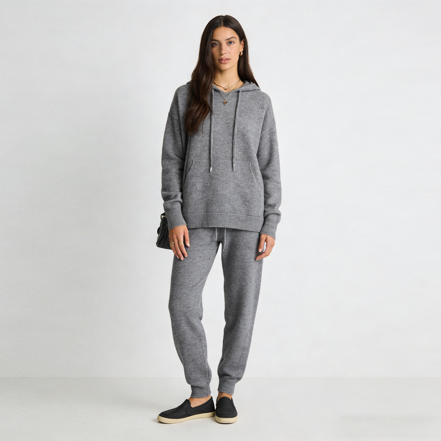 Cashmere Knitted Hoodie Pant Set REAL SILK LIFE