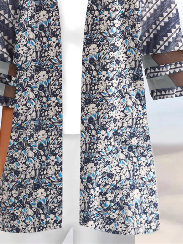 Women Half Sleeve V-neck Solid Color Dress