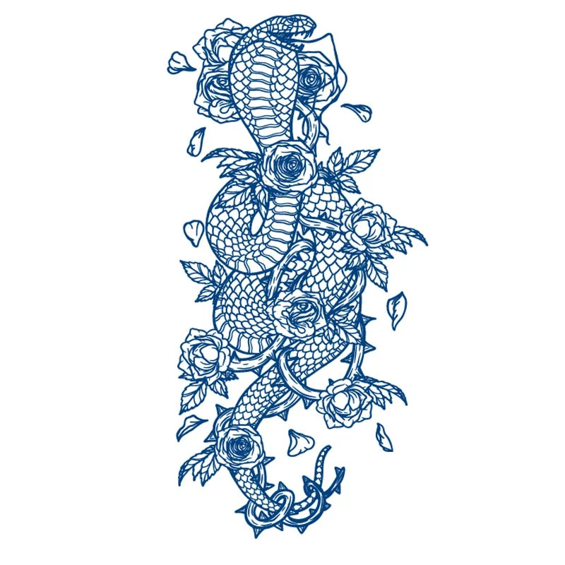 Juice Lasting Ink Tattoo Body Art Waterproof Temporary Sticker Snake Musical Note Women Totem Small Paw Rose Arm Fake Tattoos
