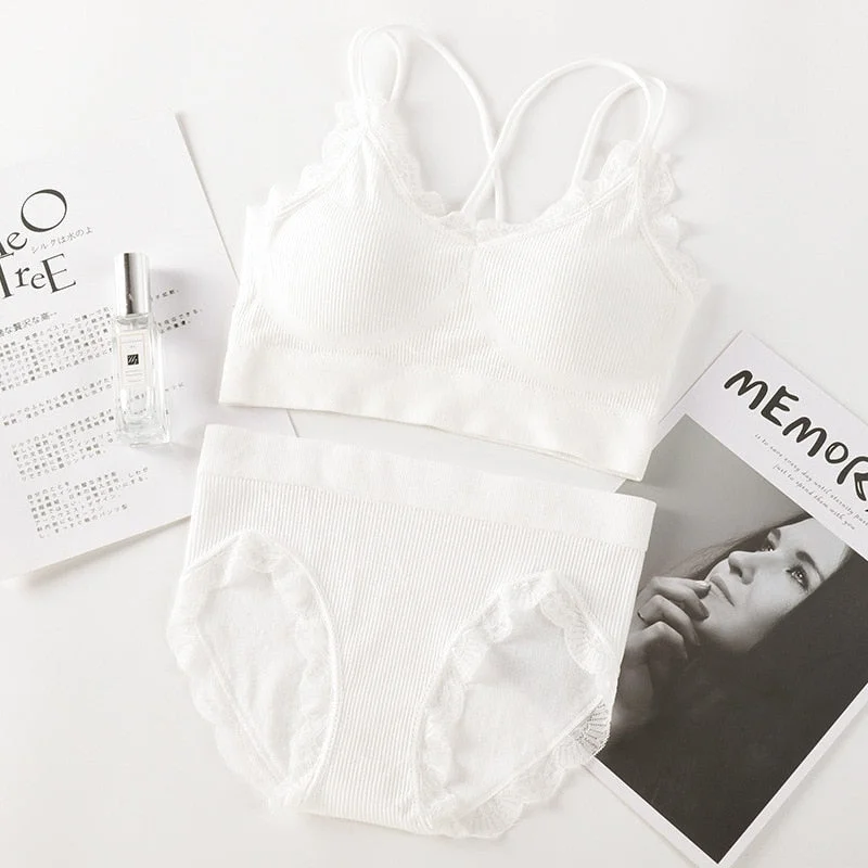 Sexy Women Bra Panties Set Push Up Bra Sport Top Set Letter Seamless Active Bra Female Lingerie Set Fitness Crop Top Underwear