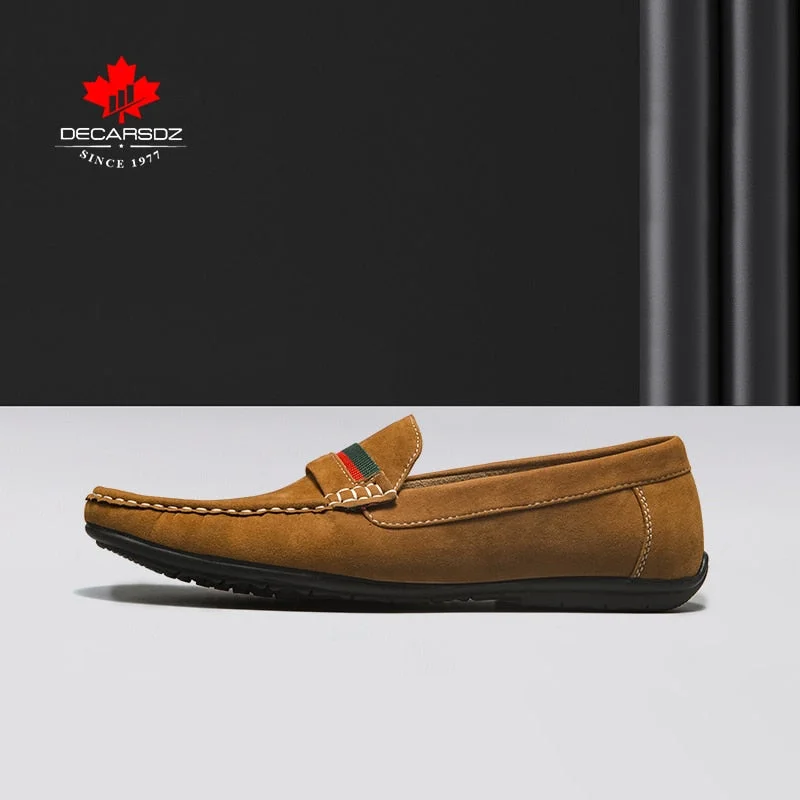 DECARSDZ Men Shoes Loafers Man 2021 Summer New Fashion Boat Shoes Men Brand Man Moccasins Comfy Suede Leather Men Casual Shoes