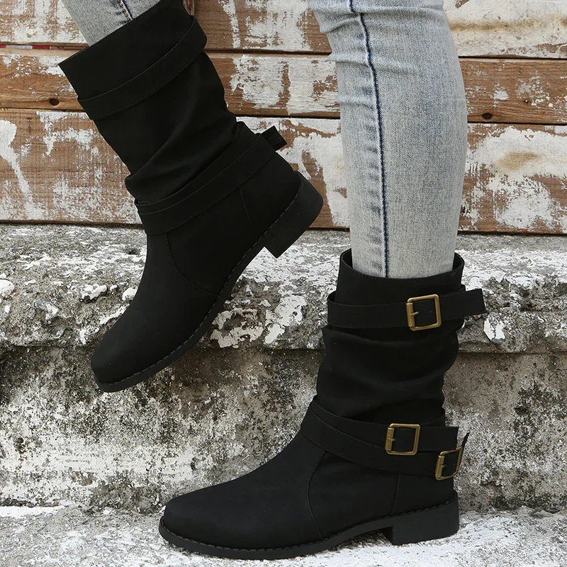 Women's Flat Heel Casual Vintage Boots
